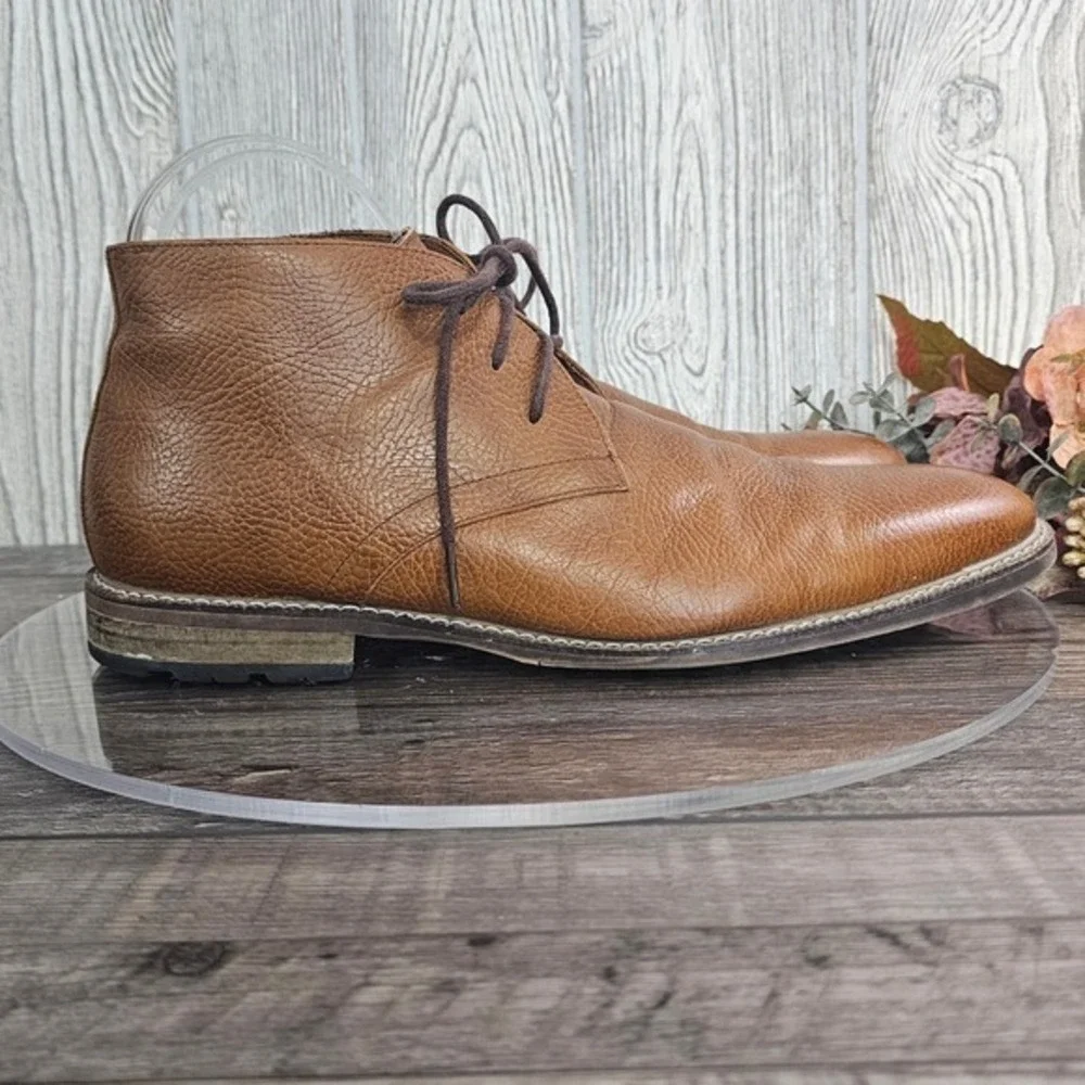 Carlo Morandi Men's Leather Chukka Boots Brown Lace Up‎ Ankle Boots 9.5D Dress
